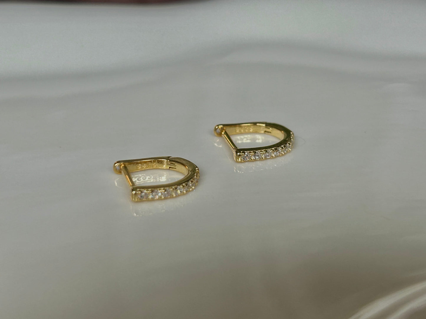 Gold Mia Pavé Huggies 6mm